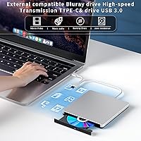 Vista 3 de Dainty Externo compatible con Bluray Drive Compatible con lectura DVD CD BD Drive, adecuado para USB 3.0 y puerto tipo C, Windows XP/7/8/10/11MacOS