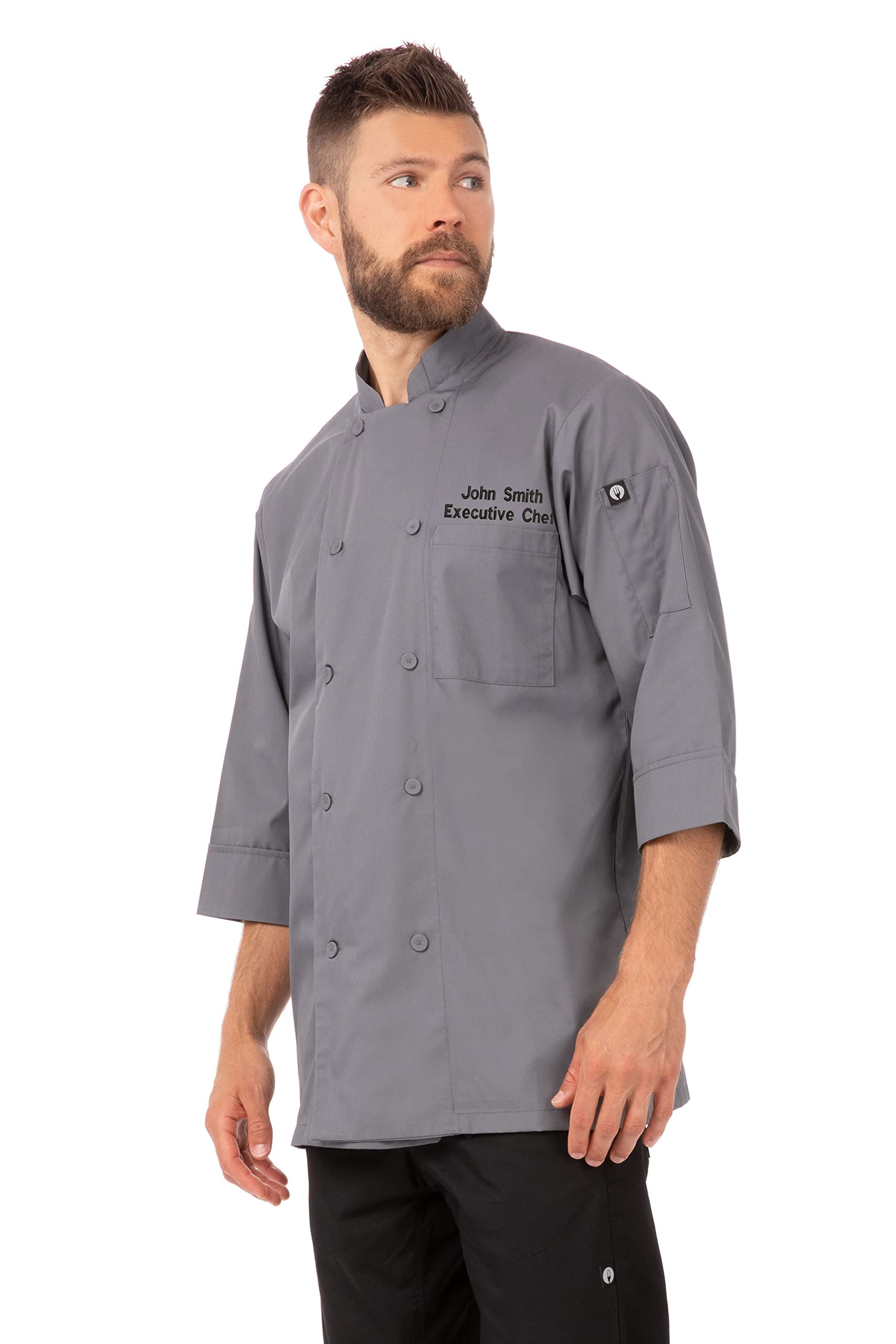 Chef Works Custom Men's Morocco Gray Chef Coat - M