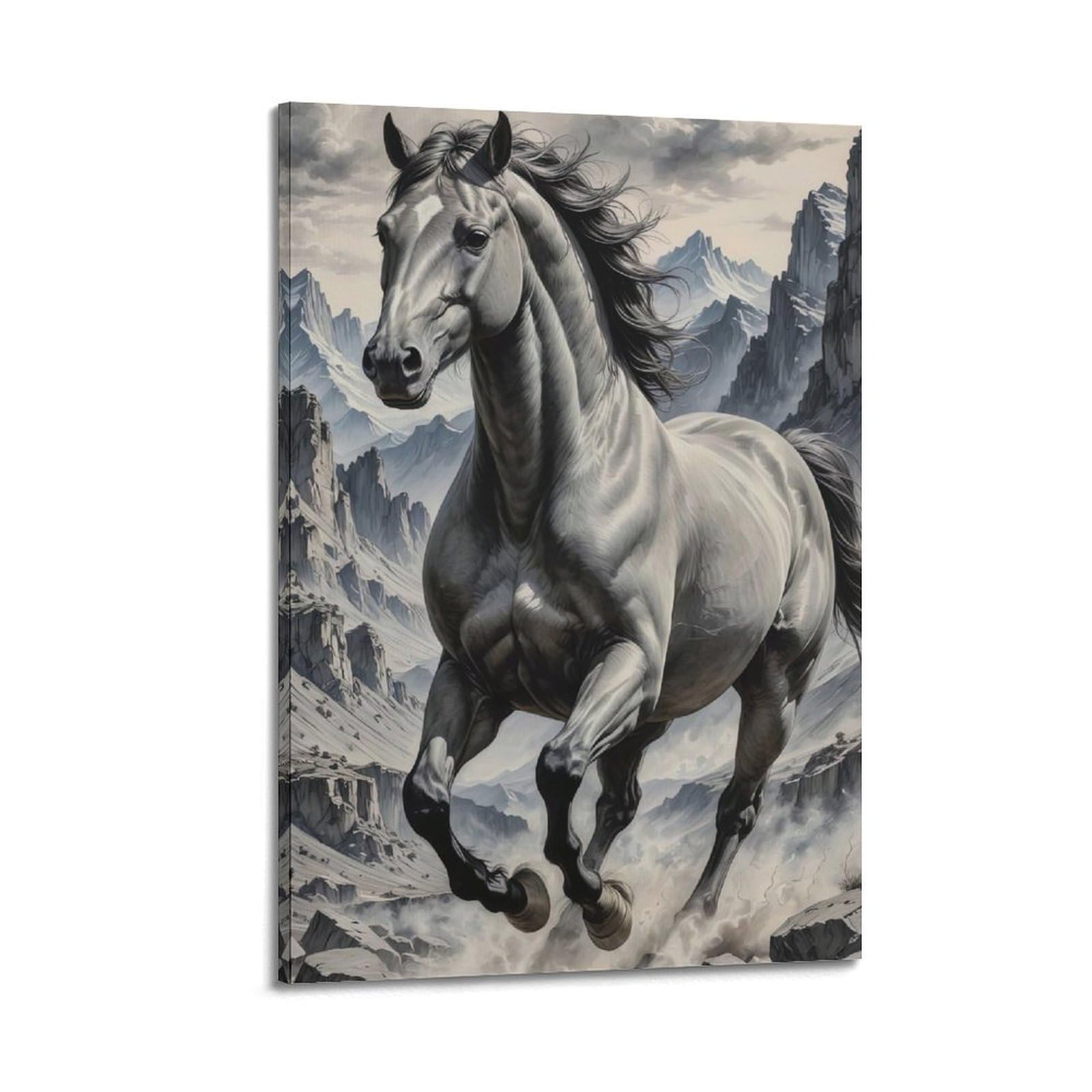 WZKTCL Animal Poster Horses in The Mountains Poster Decorative Painting Canvas Wall Posters And Art Picture Print Modern Family Bedroom Decor Posters 20x30inch(50x75cm)