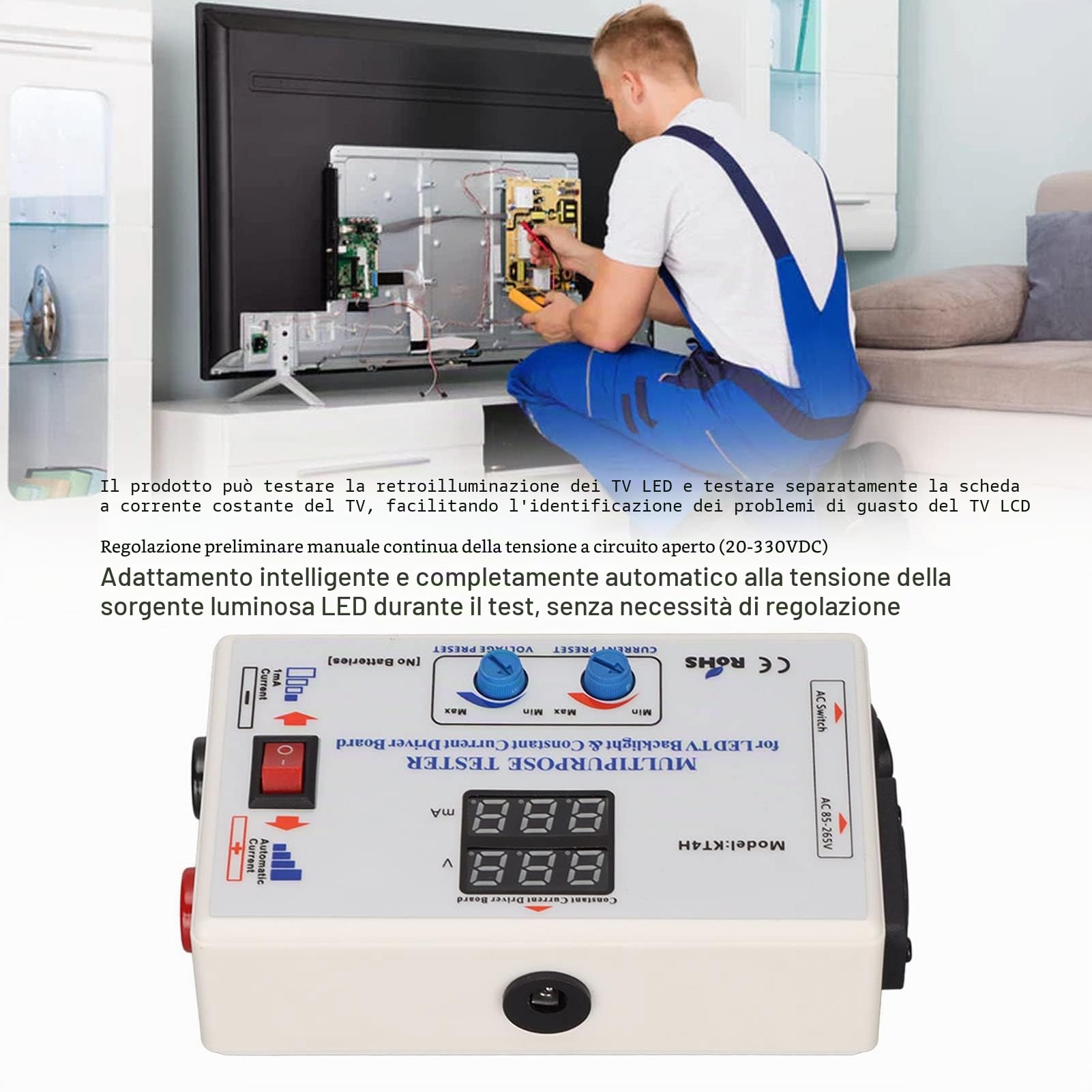 Tester di Retroilluminazione a LED per TV - Professionale Tester Universale per Piastre a Corrente Costante Tester di Tensione Tester per Lampade a LED con Penna Metro e Custodia per Computer(#2)
