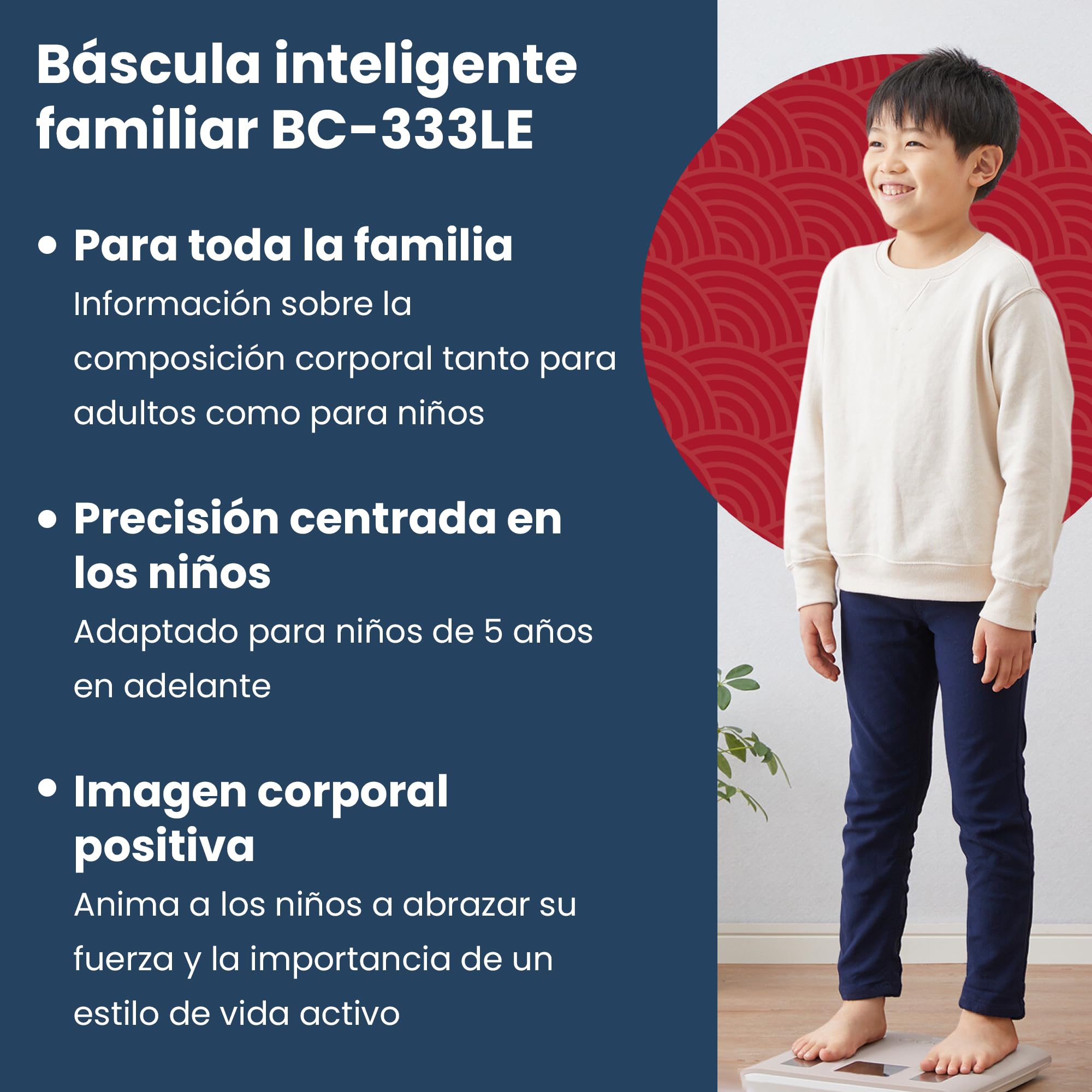 TANITA BC-333LE - Báscula de análisis corporal inteligente para toda la familia, promueve una imagen corporal positiva
