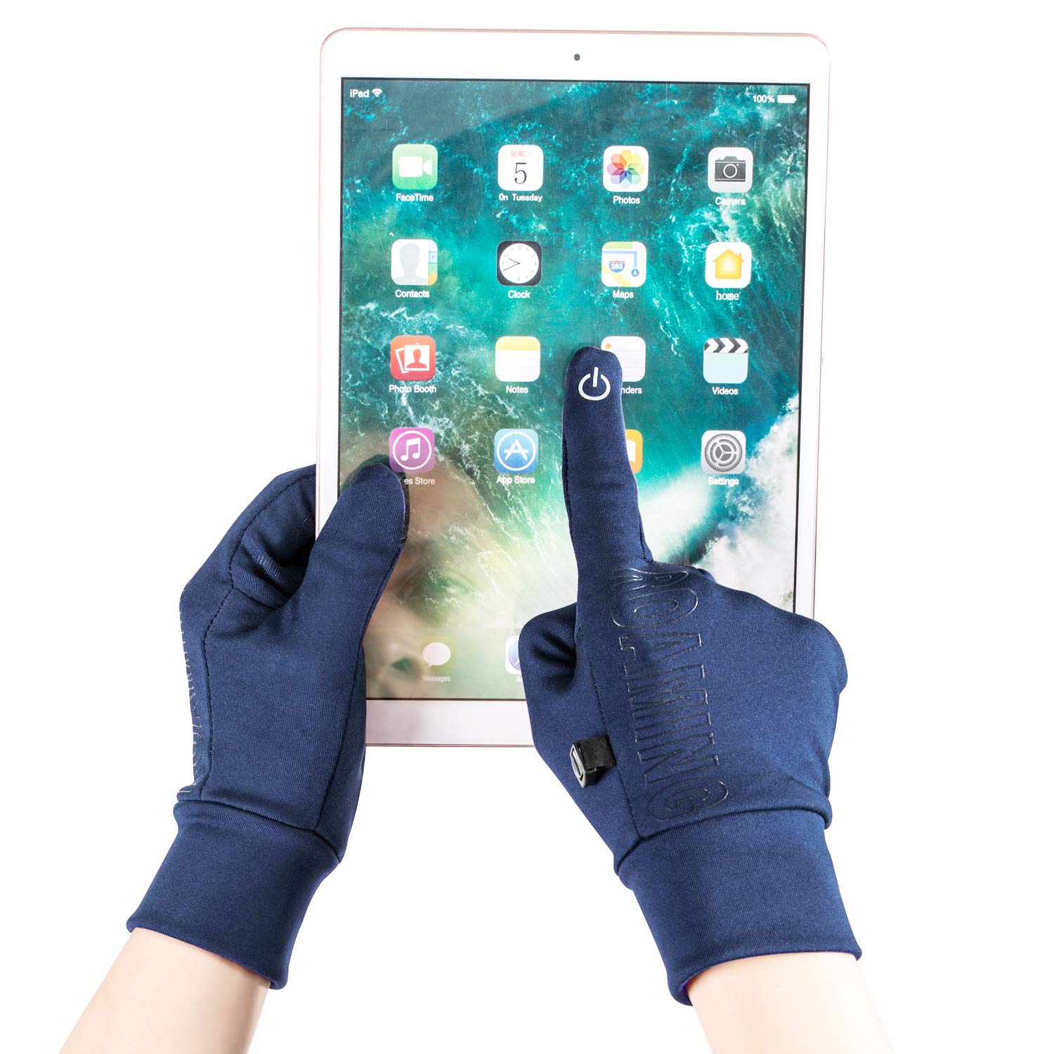 Roaming Thermal Gloves Ideal for Running Hiking Driving with Sensitive Touchscreen and Silicone Anti-Sliding for Men and Women (Blue, S)