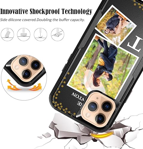 Vista 44 de Funda de fotos personalizada para Apple iPhone 11 Pro Max, patrón de collage a cuadros, personalizado para hacer imágenes en gruesa 3 híbrida Rosa