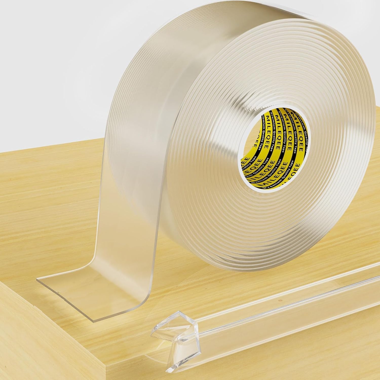 MILEQEE Kantenschutz Transparent,40mm×5m Extra Stark Transparent Selbstklebend Eckenschutz und Kantenschutz, Verbreiterung Nano Spurloses Klebebänder,für Kühlschranks, Sinks, Glastisch Möbel