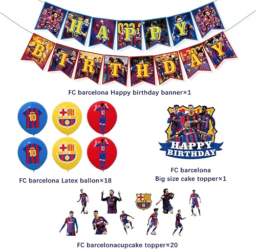 Miniatura 5 de Decoración de fiesta de cumpleaños, 40 unidades, temática de fútbol MSN Messi Neymar y Suárez, suministros de fiesta de cumpleaños para fanáticos,