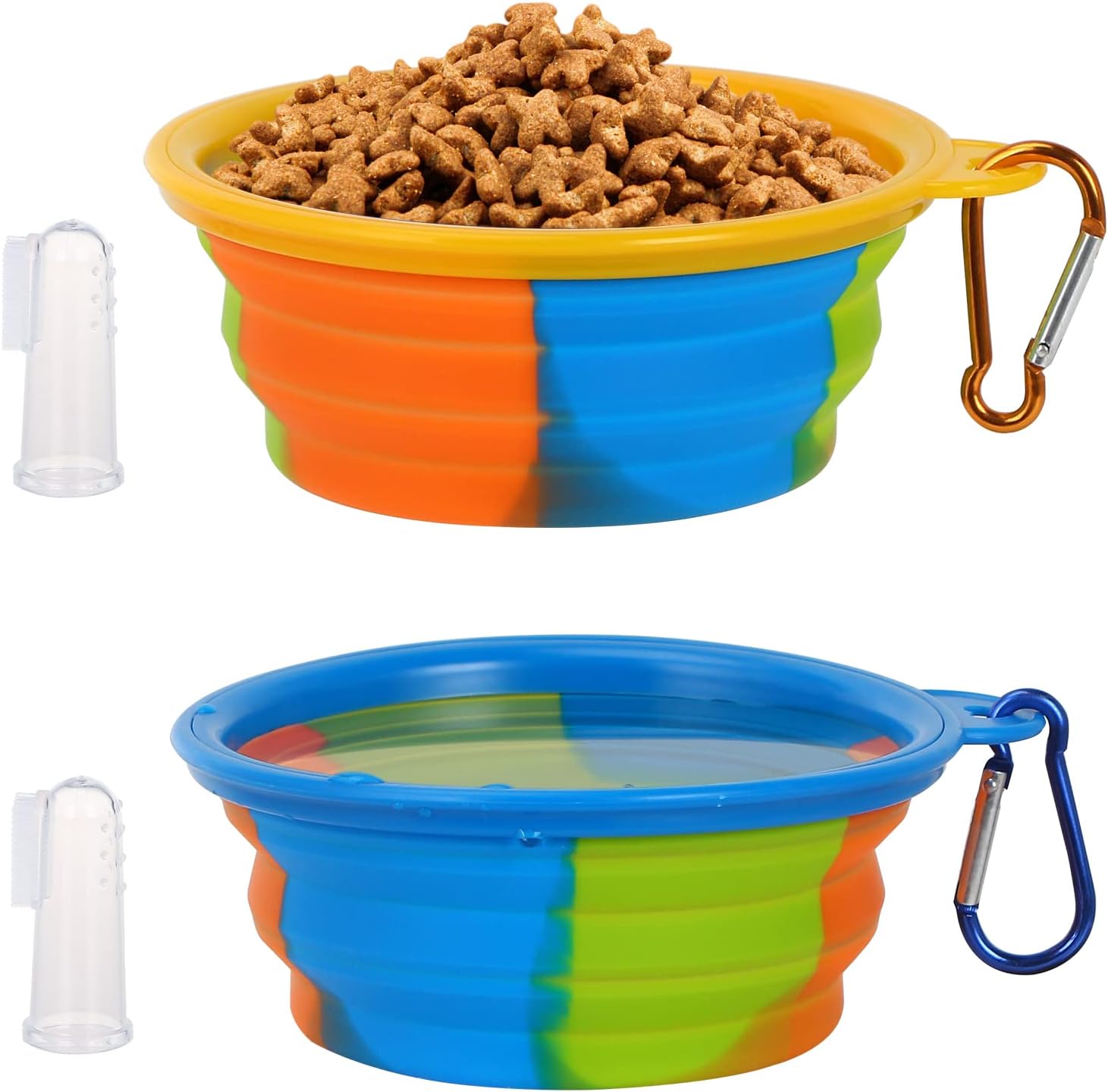 2 Pack Collapsible Dog Bowls, Travel Dog Bowls Camouflage Portable