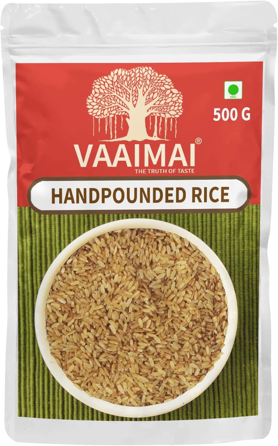 CROW VAAIMAI Handpounded Ponni Rice/ryż Kai Kuthal, 500 g
