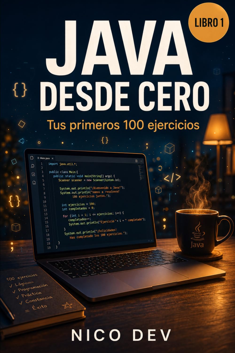 JAVA DESDE CERO — LIBRO 1: Tus primeros 100 ejercicios. Aprende a programar en Java sin saber nada de programación. 100 ejercicios resueltos y explicados paso a paso. (Aprende Java Practicando)
