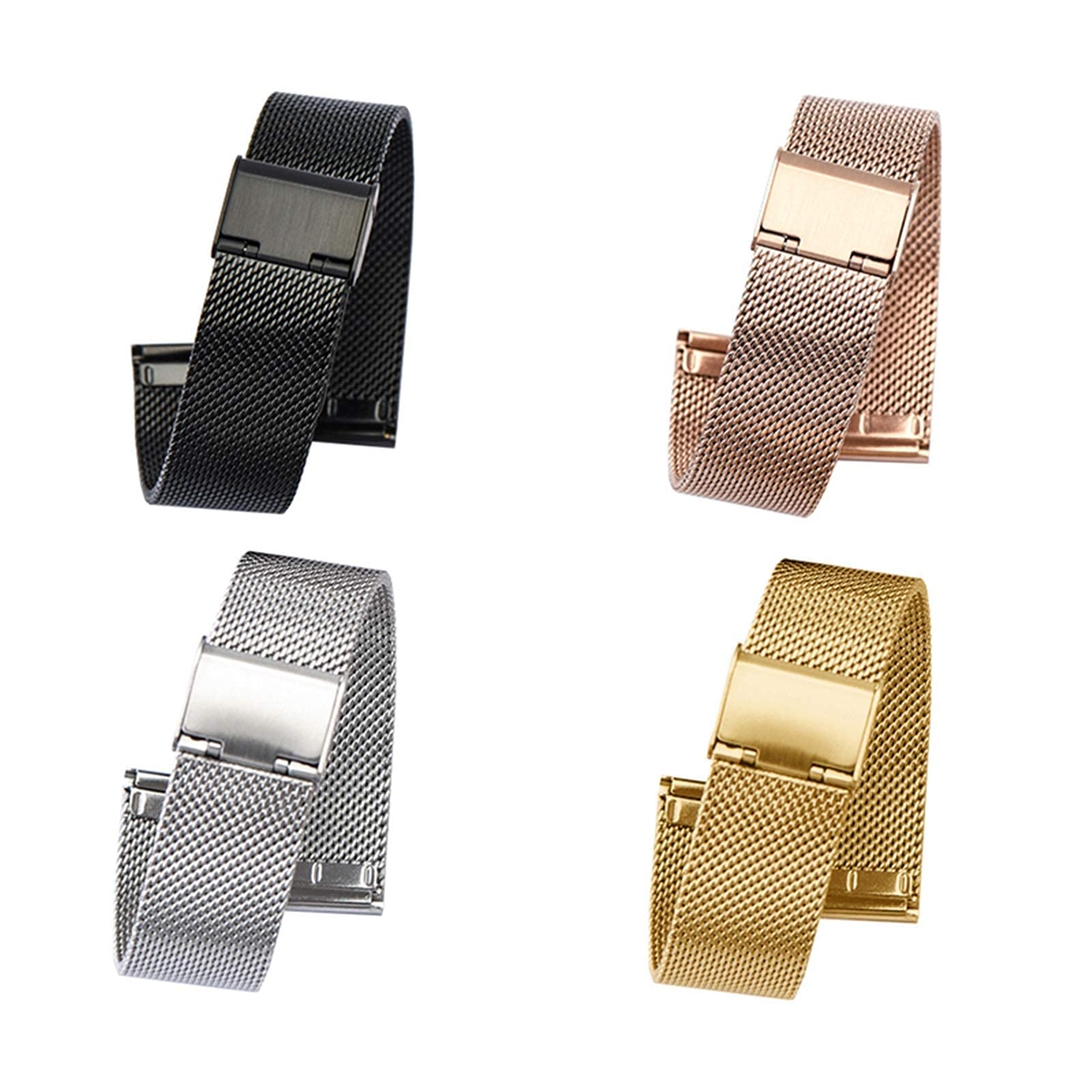 Bracciale con Cinturino di Ricambio in Maglia di Acciaio Inossidabile 304 con Cinturino per Orologio da 18 mm, 20 mm e 22 mm