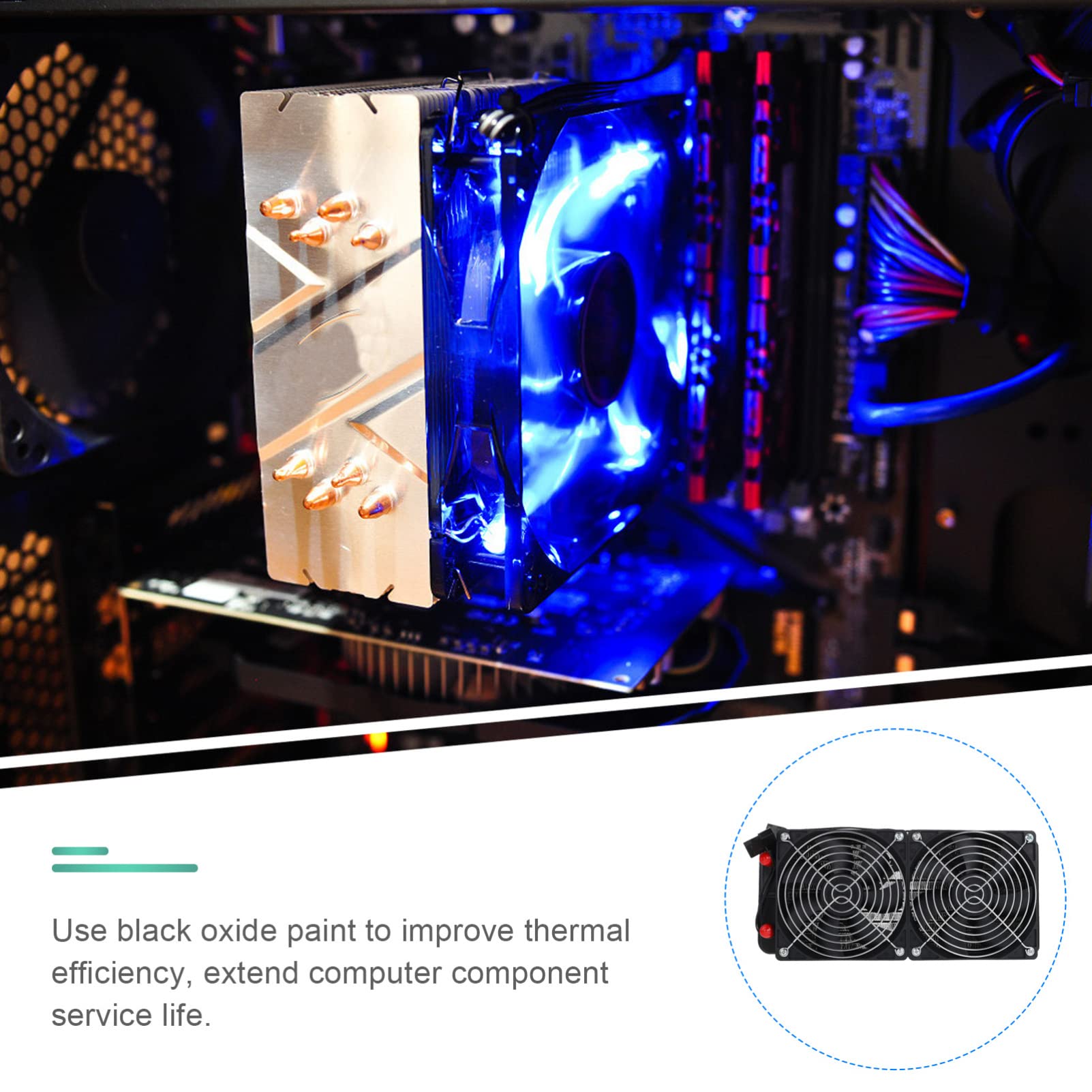 Mobestech Radiador Intercambiador De Calor De Aluminio Kit De Refrigeración Líquida Para Pc Con Disipador De Calor y Ventilador Para Sistemas De Refrigeración Por Agua