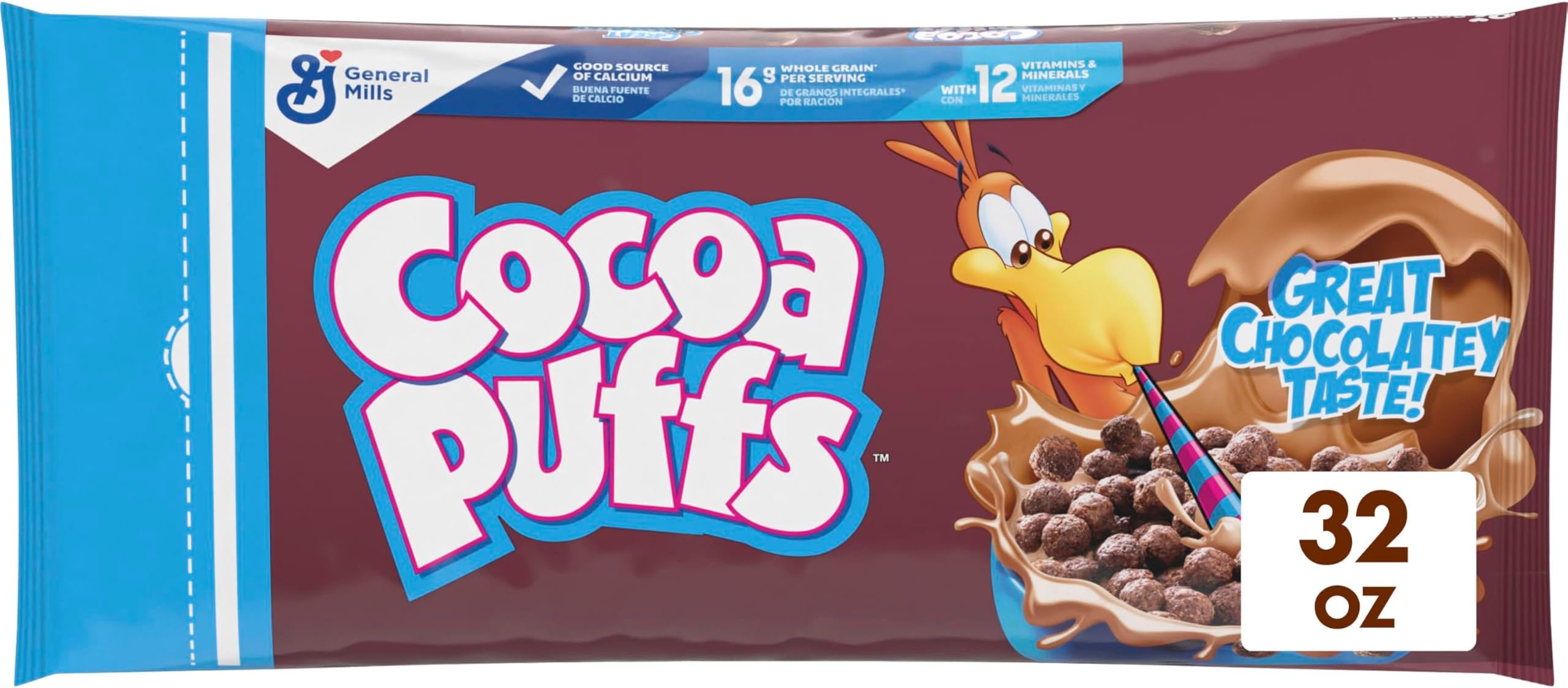 Chocolatey Breakfast Cereal, Made with Whole Grain, 32 oz Resealable Bag