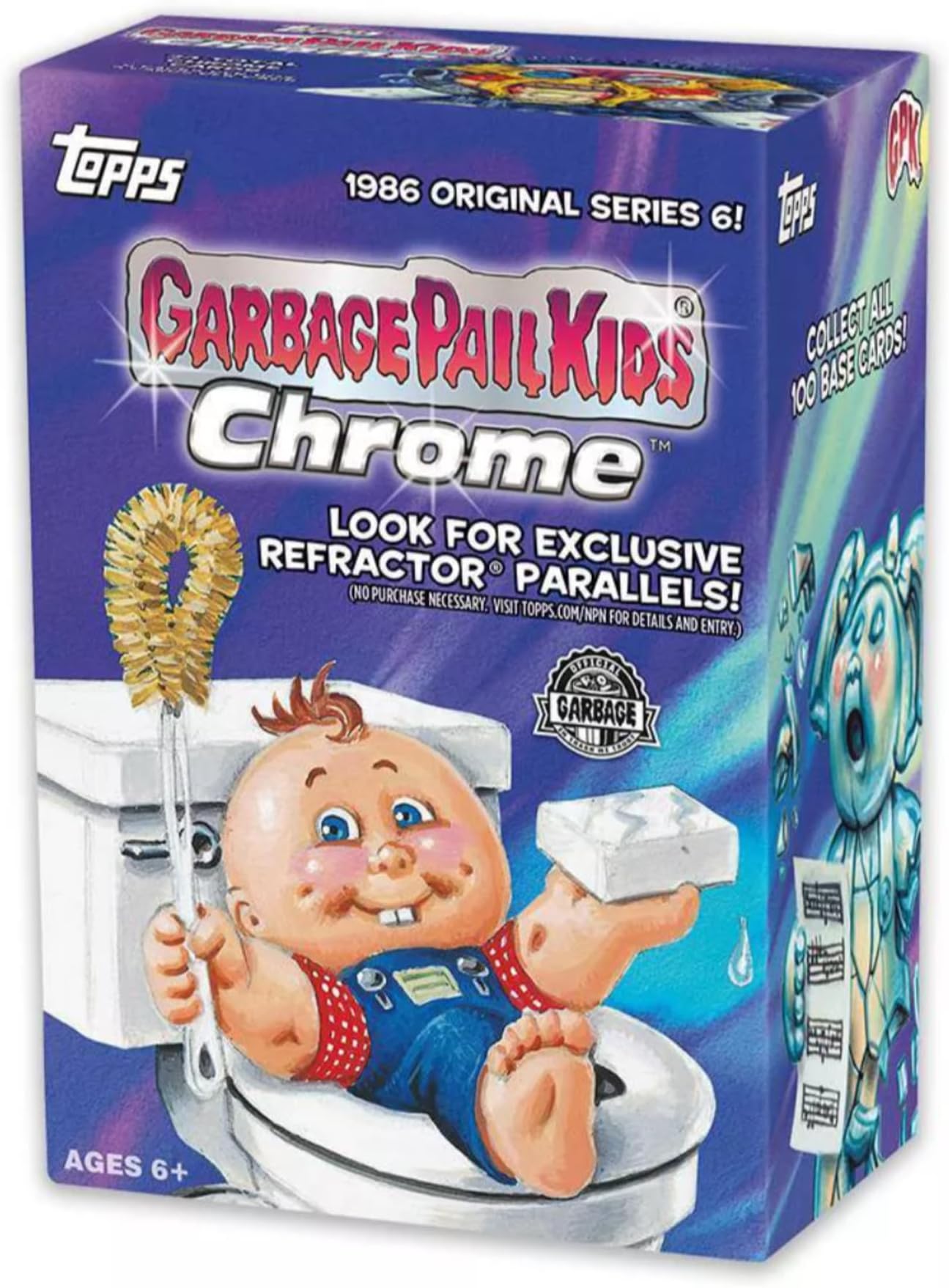 2023 Garbage Pail Kids Chrome Blaster Box- 1986 Original Series 6 Cards - Look for Exclusive Refractor Parallels! Garbage Pail Kids Cards (GPK)