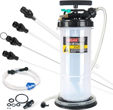 5.3L Manual and Pneumatic Fluid Extractor, Oil Extractor Pump,Oil Changer Vacuum Fluid Extractor with 6 Pcs Hose