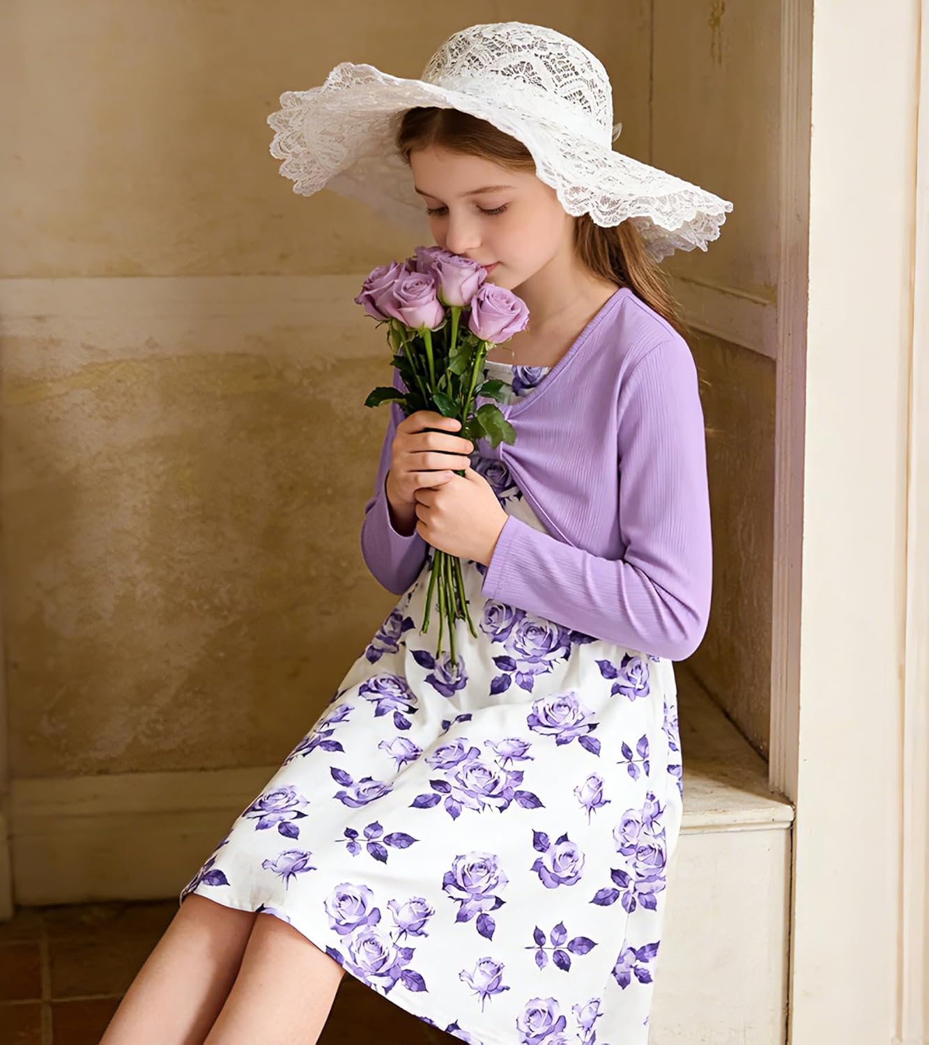 Girls Dresses Cardigan Printed Sundress 12