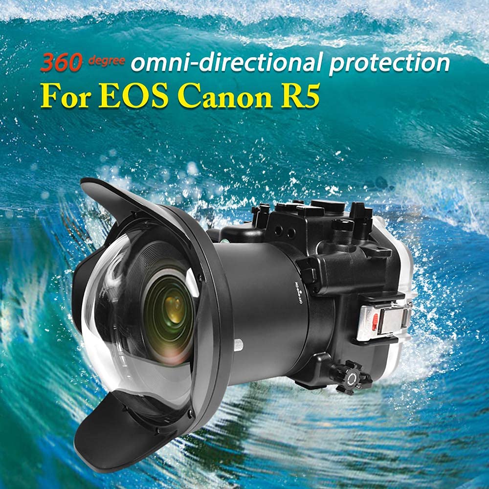 Amazon | Canon EOS R5カメラ用水中防水ケース、IPX8 132フィート/40m 