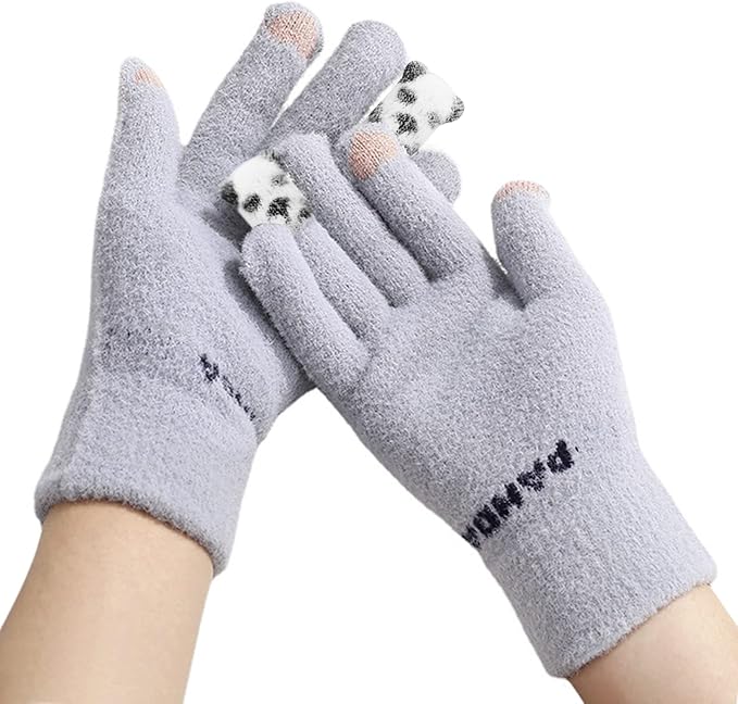 Amazon キッズ手袋 ニット グローブ 5本指 子供手袋 女の子 男の子 冬 かわいい パンダ柄 ニット手袋 防寒 保温 スマホ対応 厚手 暖かい 8 15歳 ジュニア 小学生 手袋 通学 自転車 お出かけ ボーイズ ガールズ手袋 新年 ギフト 手袋 通販