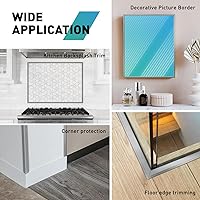 Vista 6 de Paquete de 20 molduras para bordes de azulejos, 12''x0.4'' despegar y pegar moldura de aluminio para salpicadero, revestimiento decorativo Gris mate