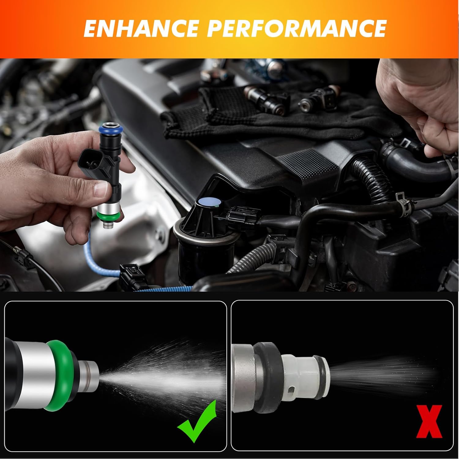 2004-2011 Fuel Injector Compatible for Chrysler 300 Pacifica Sebring Town & Country Dodge Avenger Challenger Charger Magnum Nitro Stratus Grand Caravan Journey Volkswagen Routan Replace 0280158028