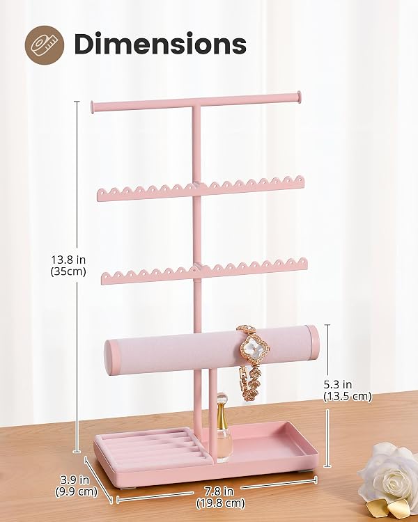Lolalet Jewelry Organizer Stand, Necklace Bracelet Holder -Pink by Lolalet - Used condition - Image 7