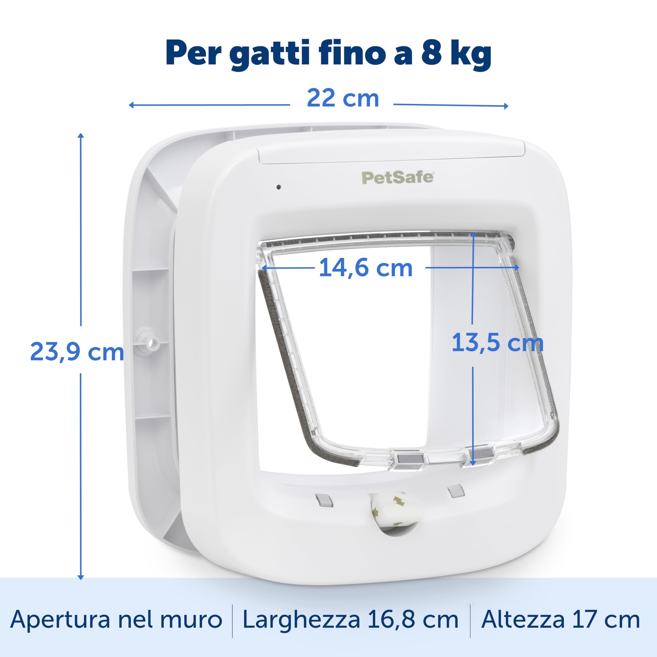 PetSafe Porta per Gatti Microchip - Gattaiola Esterna o Interna - Accesso RFID Multi-Utente per Fino a 40 Animali - Blocco a 4 Vie, Resistente alle Intemperie, Installazione Fai-da-te Facile - Bianca