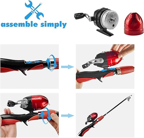 Miniatura 5 de Urban Deco Kids Fishing Pole Set Portable Telescopic Kids Fishing Rod and Reel Combo Kit with Tackle Box for Beginners, Boys,Girls,Youth,Children