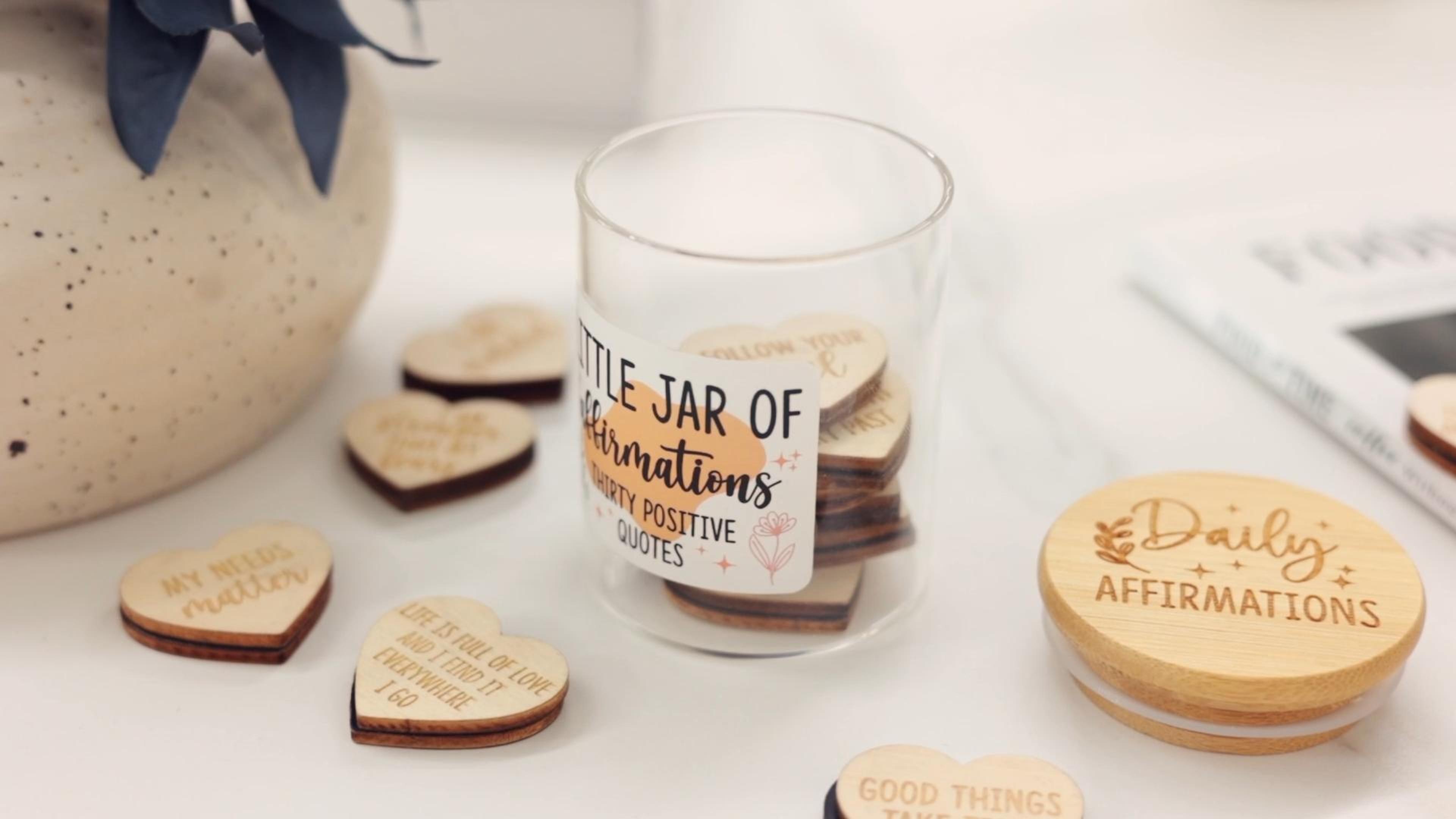 Tarjetas de Afirmación Diarias Corazones de Madera con Imanes miniatura 7