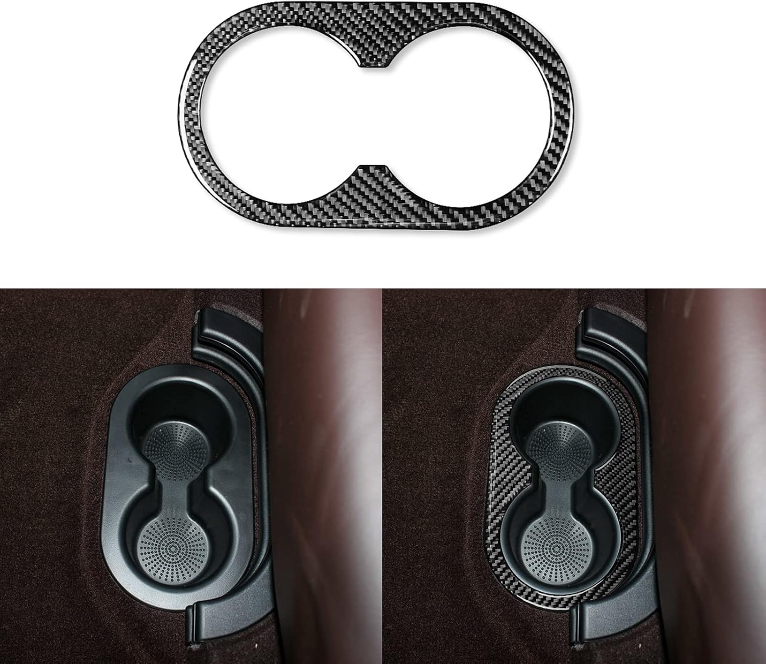 Real Carbon Fiber Car Door Handle Panel Frame Trim Sticker Compatible with Ram 1500 2500 3500 2013 2014 2015 2016 2017 2018 Auto Interior Accessories Black 8pcs(No Fits for Tradesman Express)