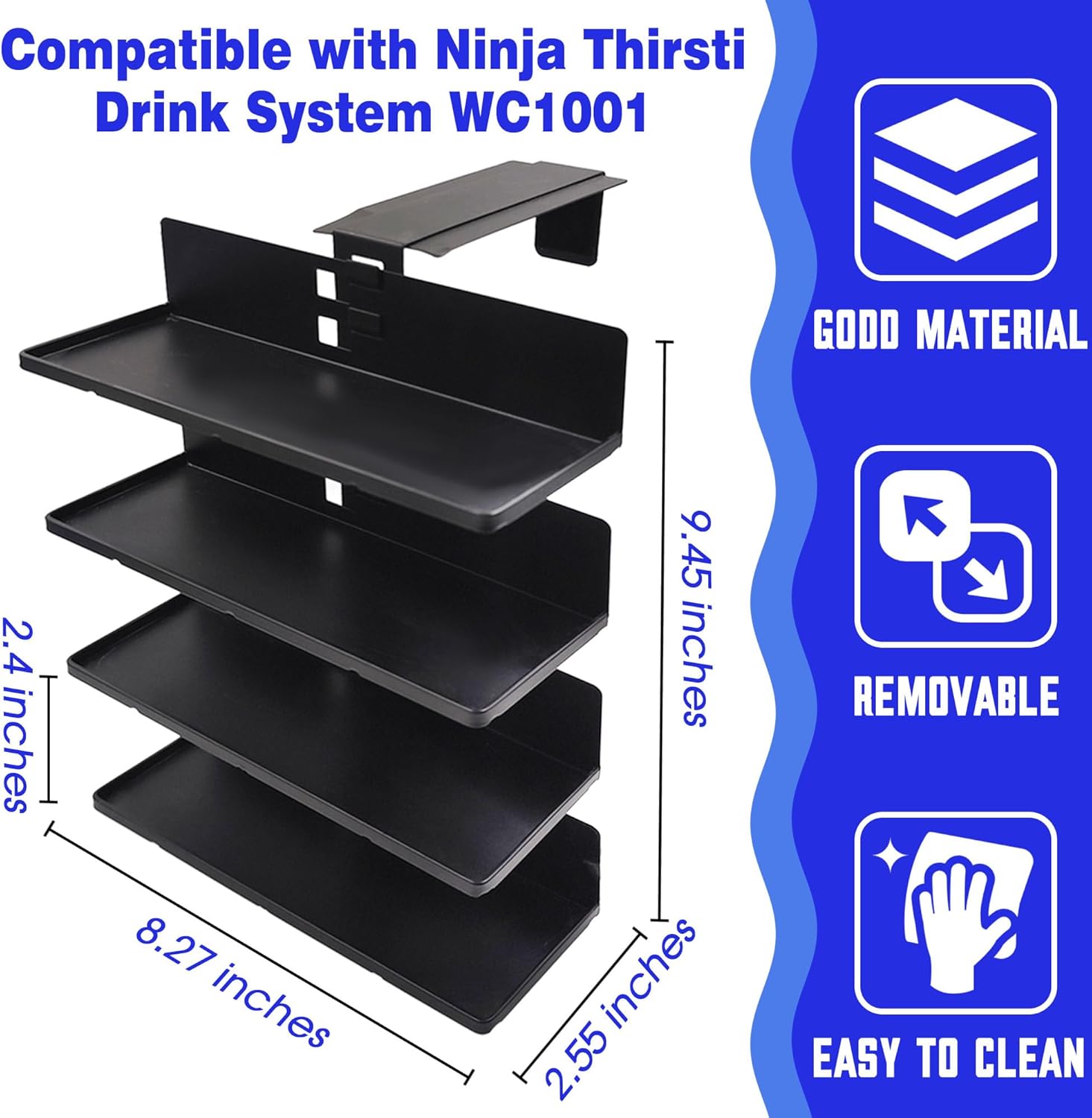 xcivi Flavor Pods Holder for Ninja Thirsti WC1001 Soda Maker, 4-Tier Flavored Storage Rack with Straw Storage, Easy to access, 20-Flavor Storage Holder for Ninja Soda Machine - Image 2