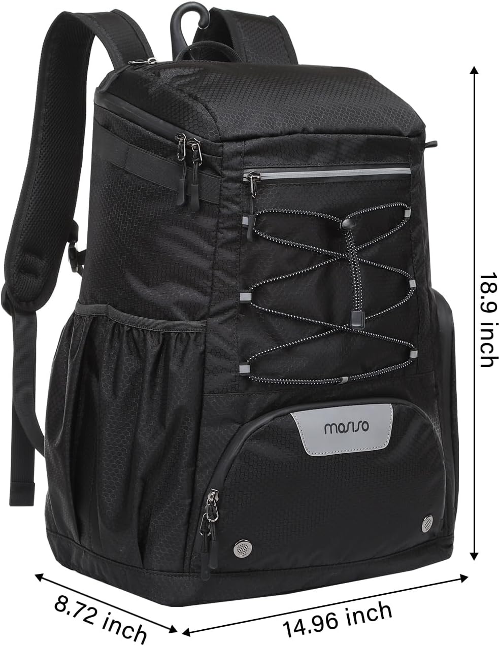 MOSISO Baseball Bat Bag, Large Capacity Baseball Backpack for Men Women, Lightweight Softball Equipment Backpack Catchers Gear Bag with Fence Hook & Shoe Compartment for Training Sports, Black