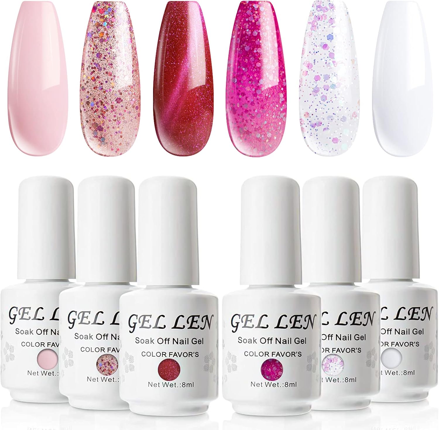 Gellen Gel Nail Polish Soak off UV LED Color Changing Gel Polish Set