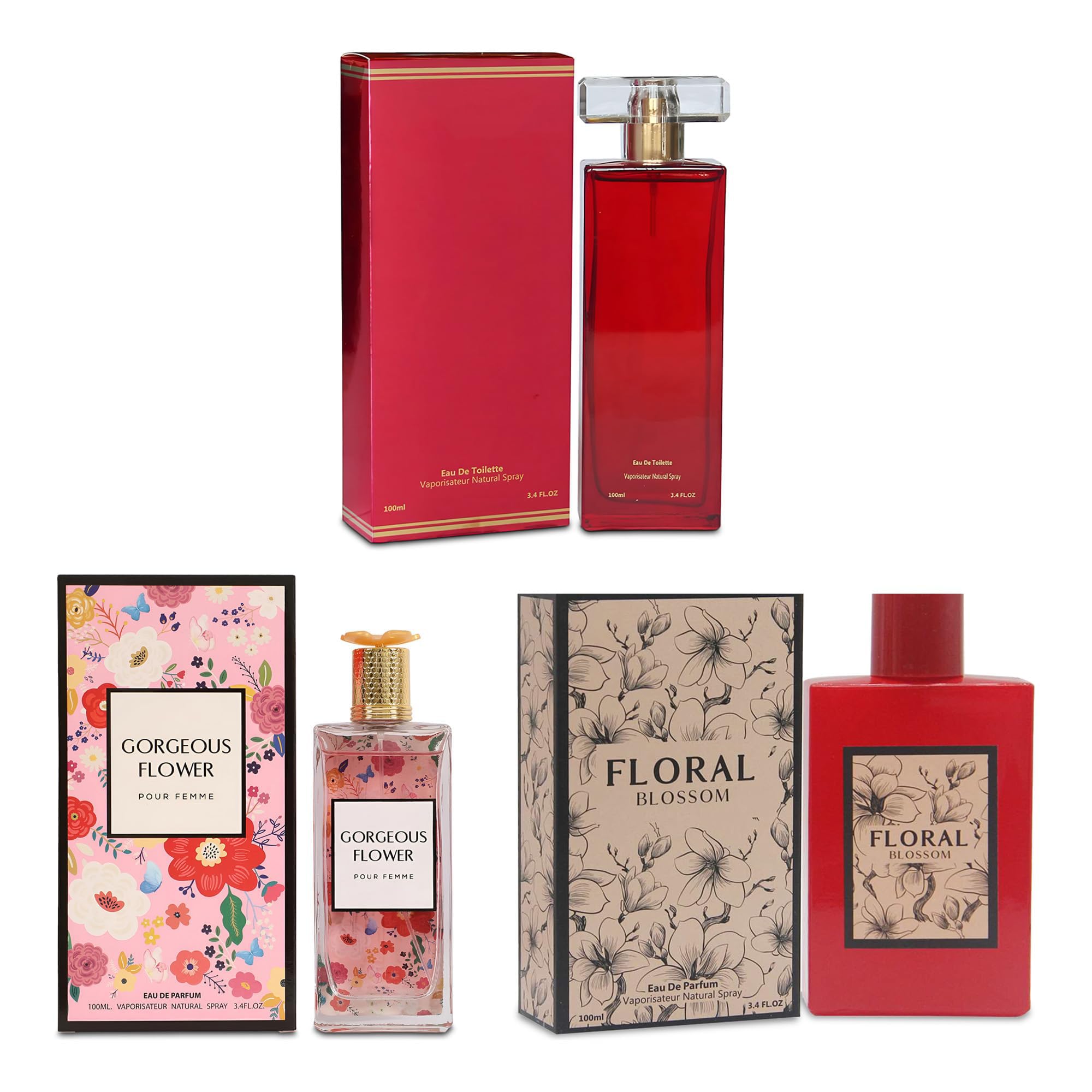 Perfume Set for Women - 3PCS Floral Long Lating Fragrance