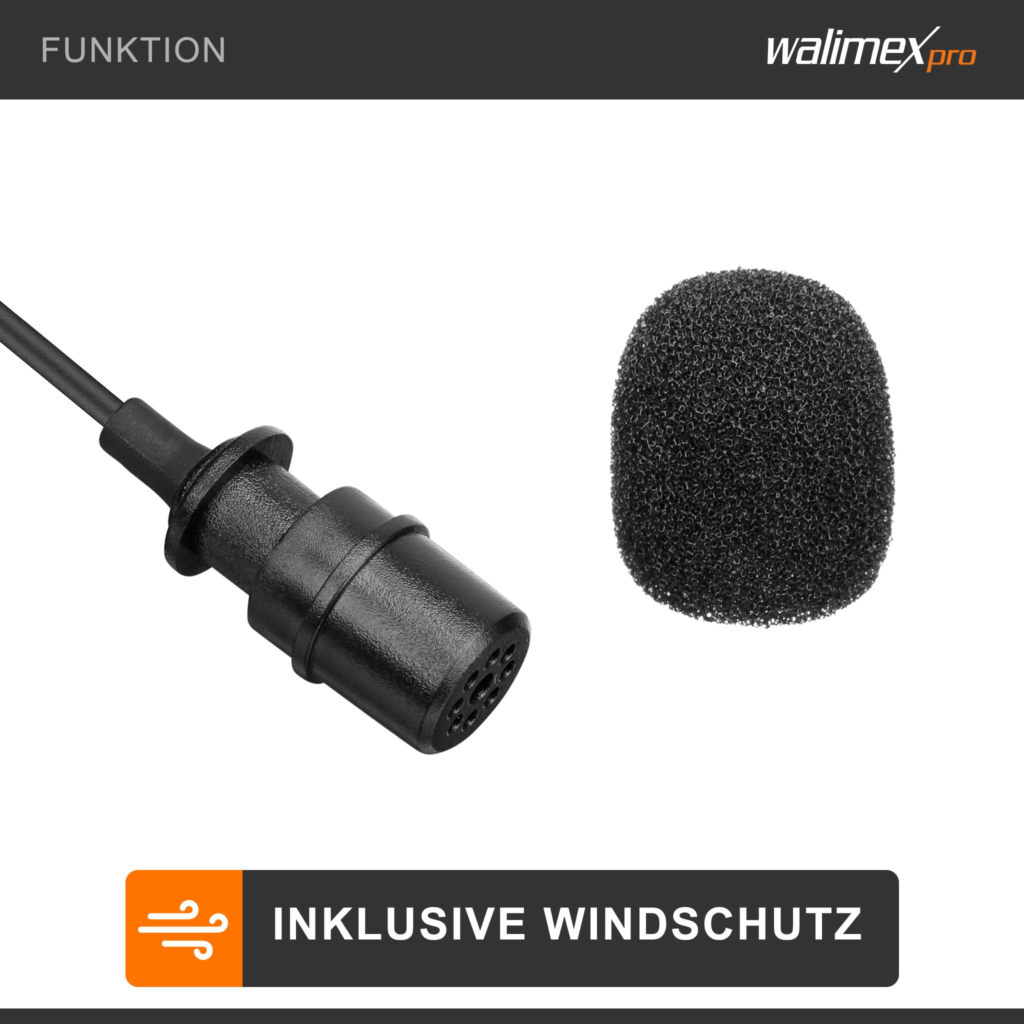 Walimex pro Boya M3 mikrofon wtykowy typu USB-C – mały, wydajny mikrofon lawalierski 50 Hz – 20 kHz do smartfonów, tabletów, komputerów PC ze złączem USB-C, do wywiadów, vlogowania, moderowania