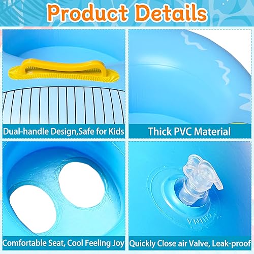 Miniatura 3 de Paquete de 3 flotadores inflables de piscina para niños con 3 pelotas de playa, juguetes de piscina para niños pequeños, anillos de natación con