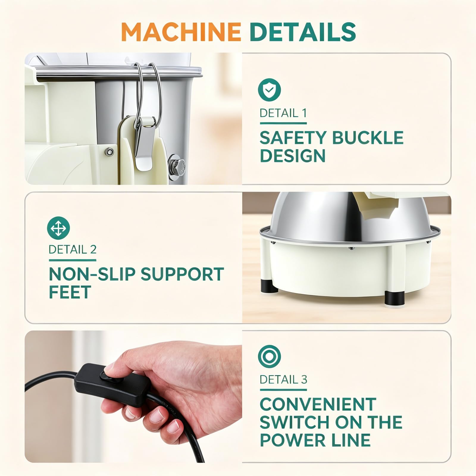 Máquina trituradora de carne – Equipo eléctrico de trituración de alimentos para pollo y cerdo, capacidad de 180 W, 240 libras/h, perfecto para uso doméstico y de cocina de restaurante