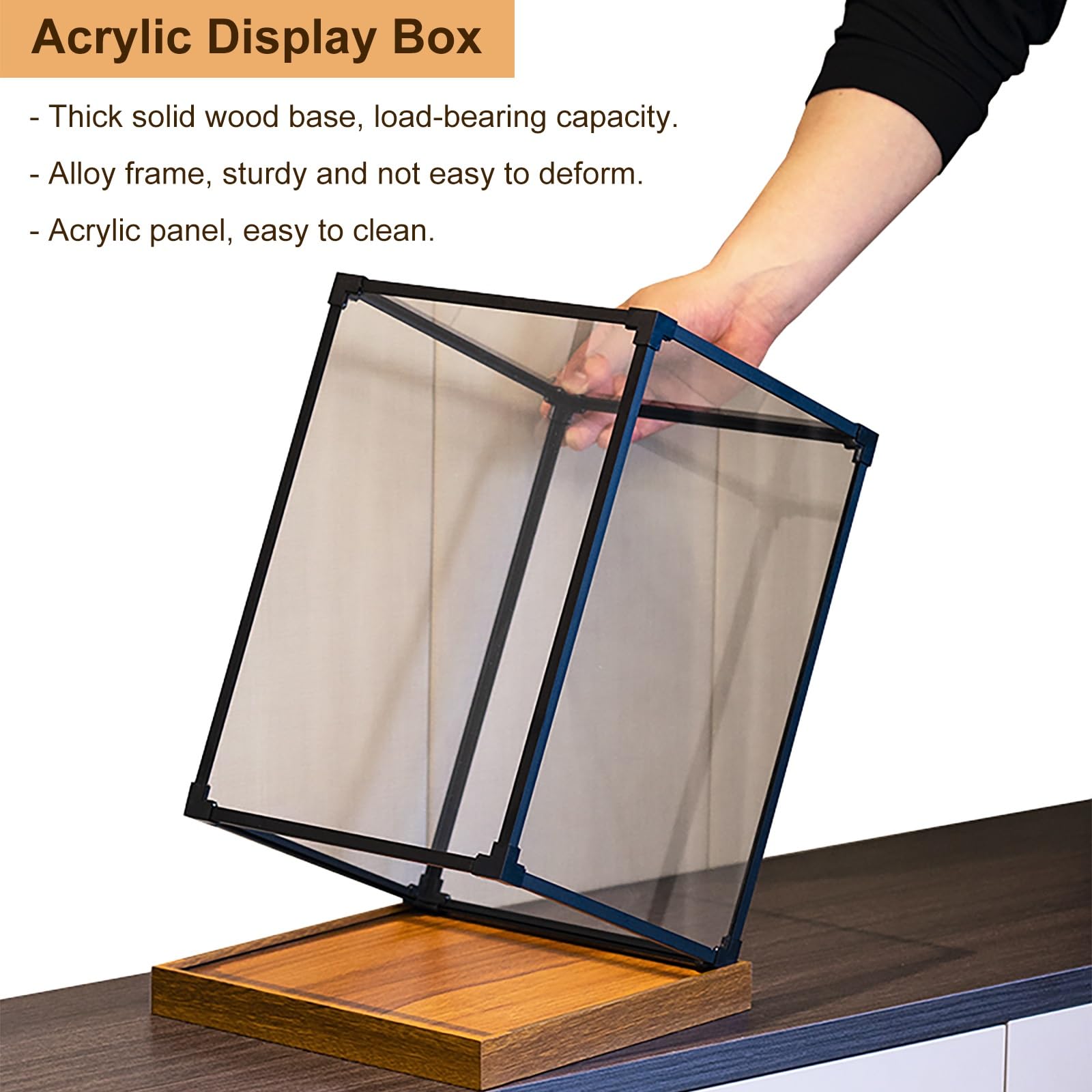 Scatola Acrilico Trasparente Scatole trasparenti in acrilico rettangolari per esposizione e stoccaggio, supporto organizer a cubo rimovibile per piano di lavoro, organizer(15x15x20cm/6x6x8 in)