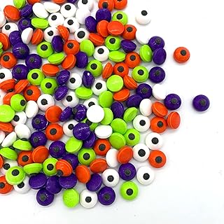 GEORLD 4 Colors Candy Eyeballs Eyes Cake Cupcake Toppers Halloween Cookie Dessert Sprinkles Decorations（Orange/Green/Purpl...