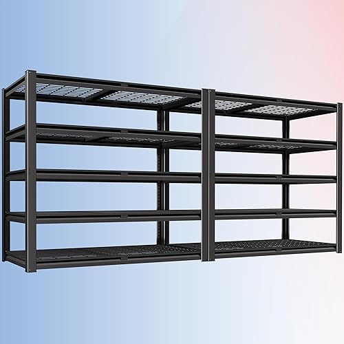 Miniatura 17 de PrimeZone Estantería de garaje resistente de 40 pulgadas de ancho, 2200 LBS, estantes de almacenamiento de 4 niveles, estante de alambre de metal