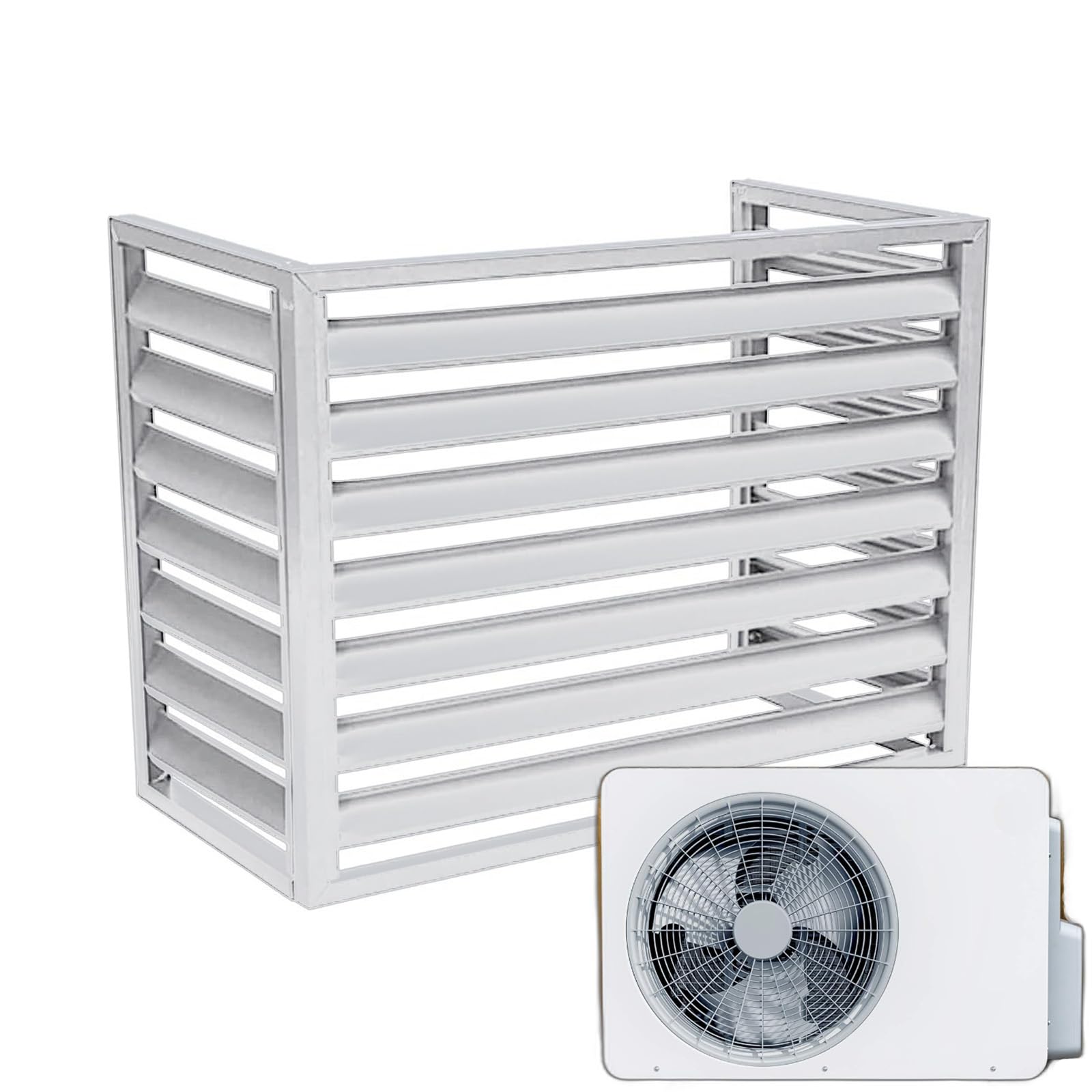 QYMYOZ Outdoor Air Conditioner Cover & Heat Pump Cover, Waterproof Flower Stand, Fits 2-3P Units (L110W60H80) for All-Weather Protection