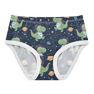Cute Green Dinosaurs Girls Exclusive Briefs Space Cotton Underwears Bikini Panties for Baby Toddler Girl 2T