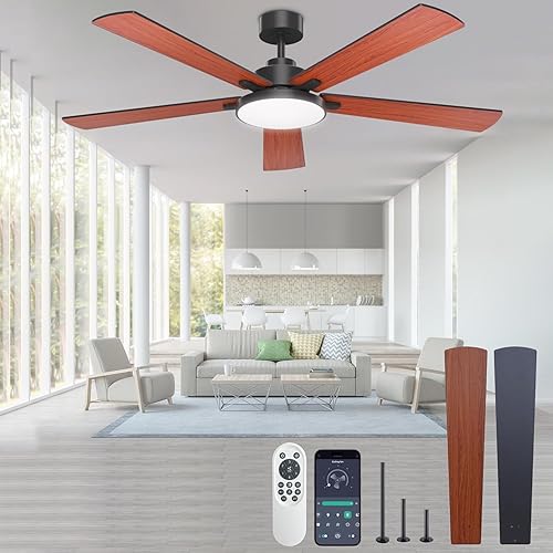 Ceiling Fans with Lights and Remote Control,Indoor/Outdoor Flush Mount Low