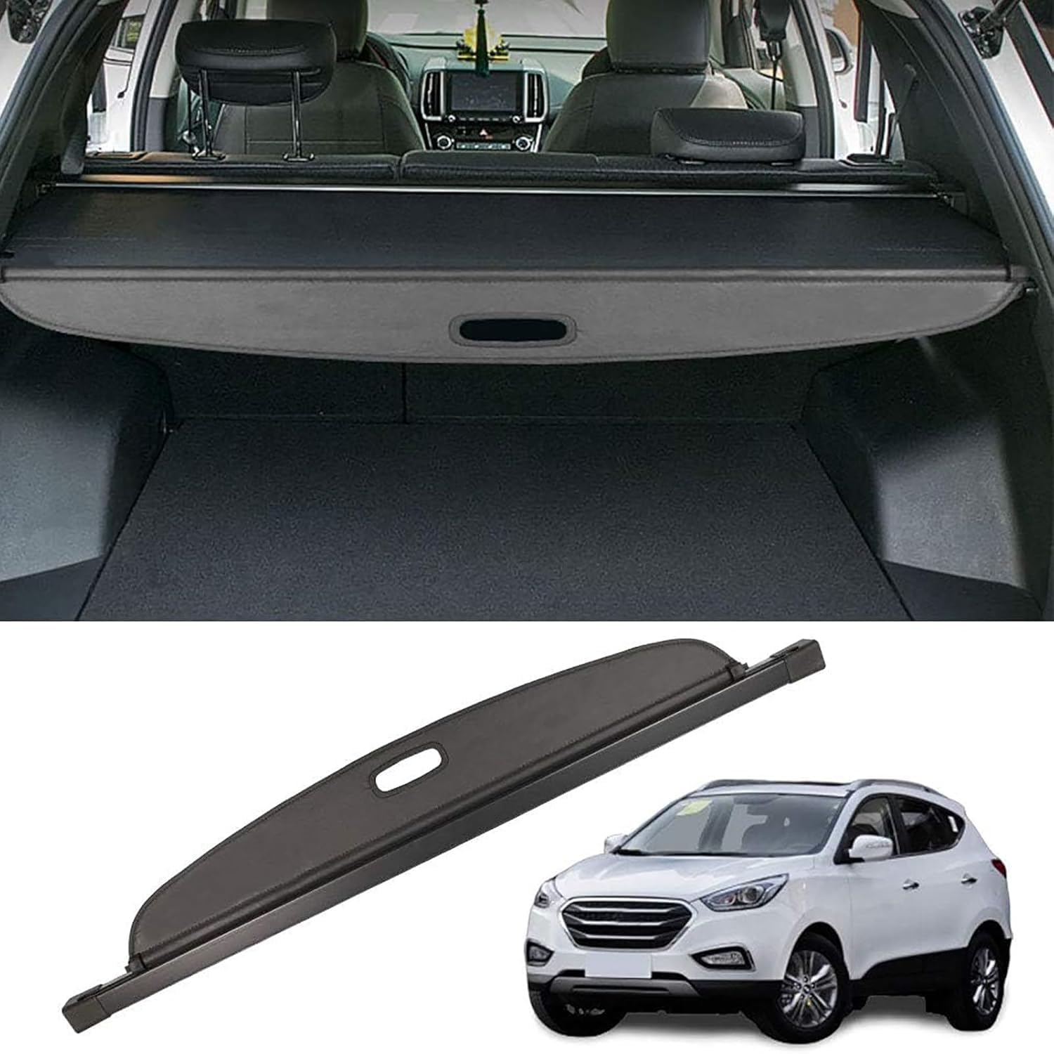 Car Retractable Rear Trunk Parcel Shelf for Hyundai IX35 2010-2015,Luggage Shade Shield Cargo Security Cover Curtain.