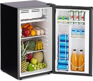 Erivess 3.2 Cu.Ft Mini Fridge with Freezer, Single Door Small Refrigerator with 7 Adjustable Thermostat, Energy Saving, Low Noise, Dorm Fridge for Office, Bedroom, Apartment