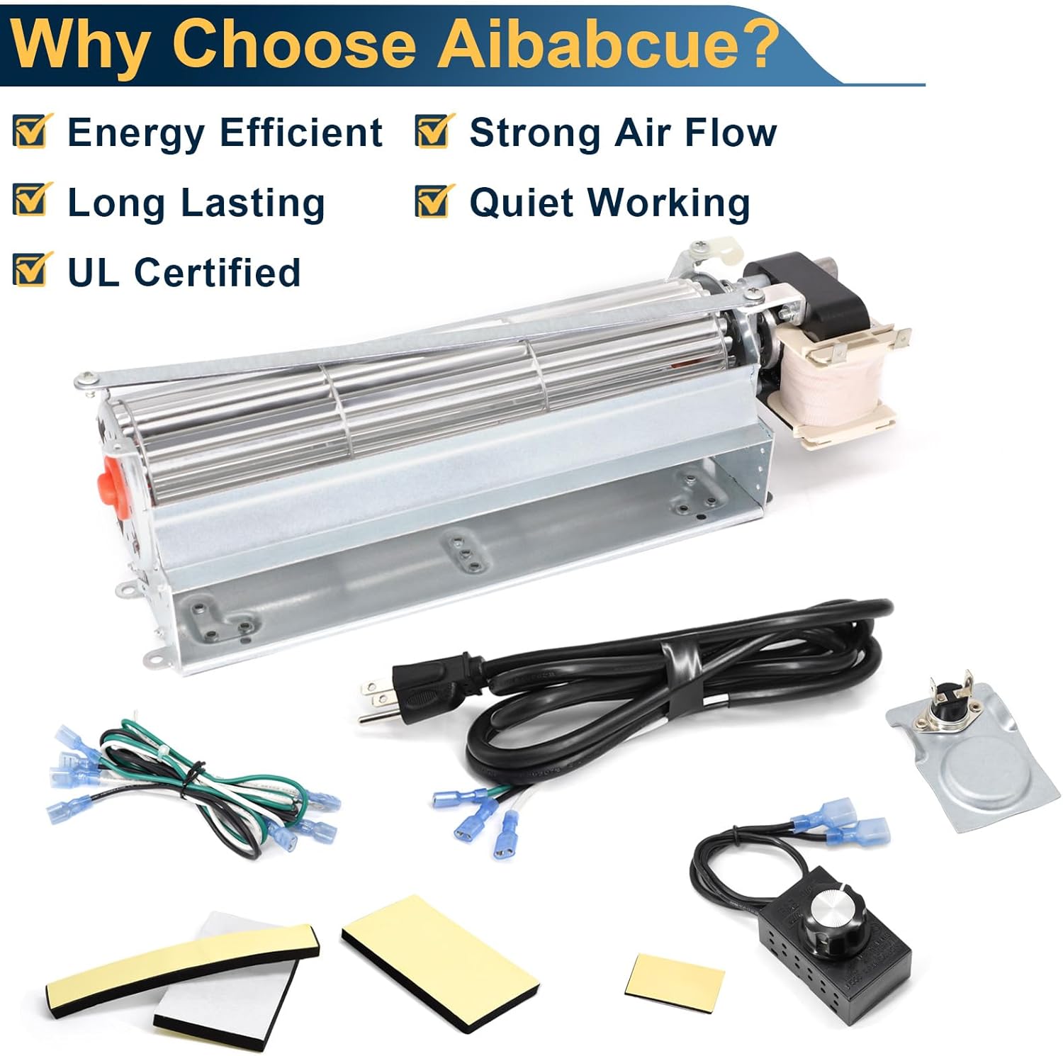 BLOT BLOTMC Fireplace Blower Fan Kit Replacement for Majestic, Martin, Monessen, Vermont Castings, Hearth Fireplace, BLOT Blower Fan Motor For HB-RB94, HB-RB79, R7-RB79