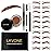 LAVONE Eyebrow Stamp Stencil Kit for Eyebrows, Brow Stamp Trio Kit with Waterproof Eyebrow Pencil, Eyebrow Pomade, 20 Eyebrow Stencils, Dual-ended Eyebrow Brush and Sponge Applicator - Caramel