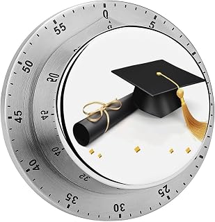 Graduation Congratulations Kitchen Timers, Manual 60 Minute Wind Up Timer Clock with Loud Alarm, Magnetic Backing, Mechanical Kitchen Timer, No Batteries Required, Countdown Timer for Cooking Baking C