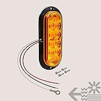 Vista 8 de TRUE MODS - Luz trasera LED ovalada ámbar de 6 pulgadas [DOT FMVSS 108] [SAE I6P] [montaje en superficie] [IP67 resistente al agua]