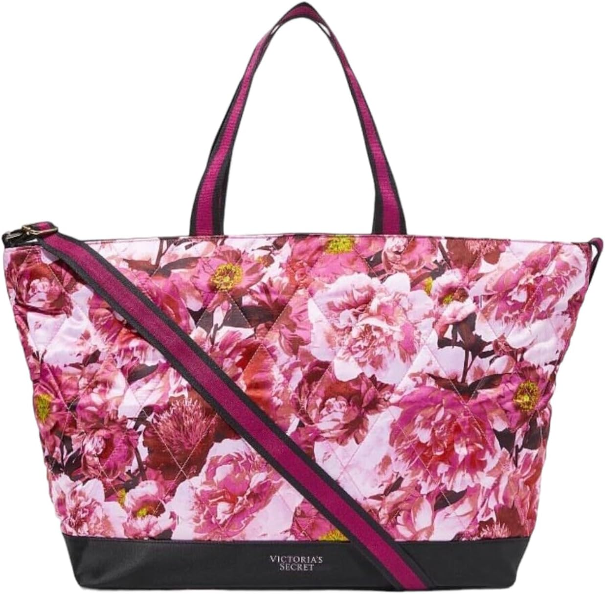 Floral Tote Rose Flowers Quilted Weekender Bag