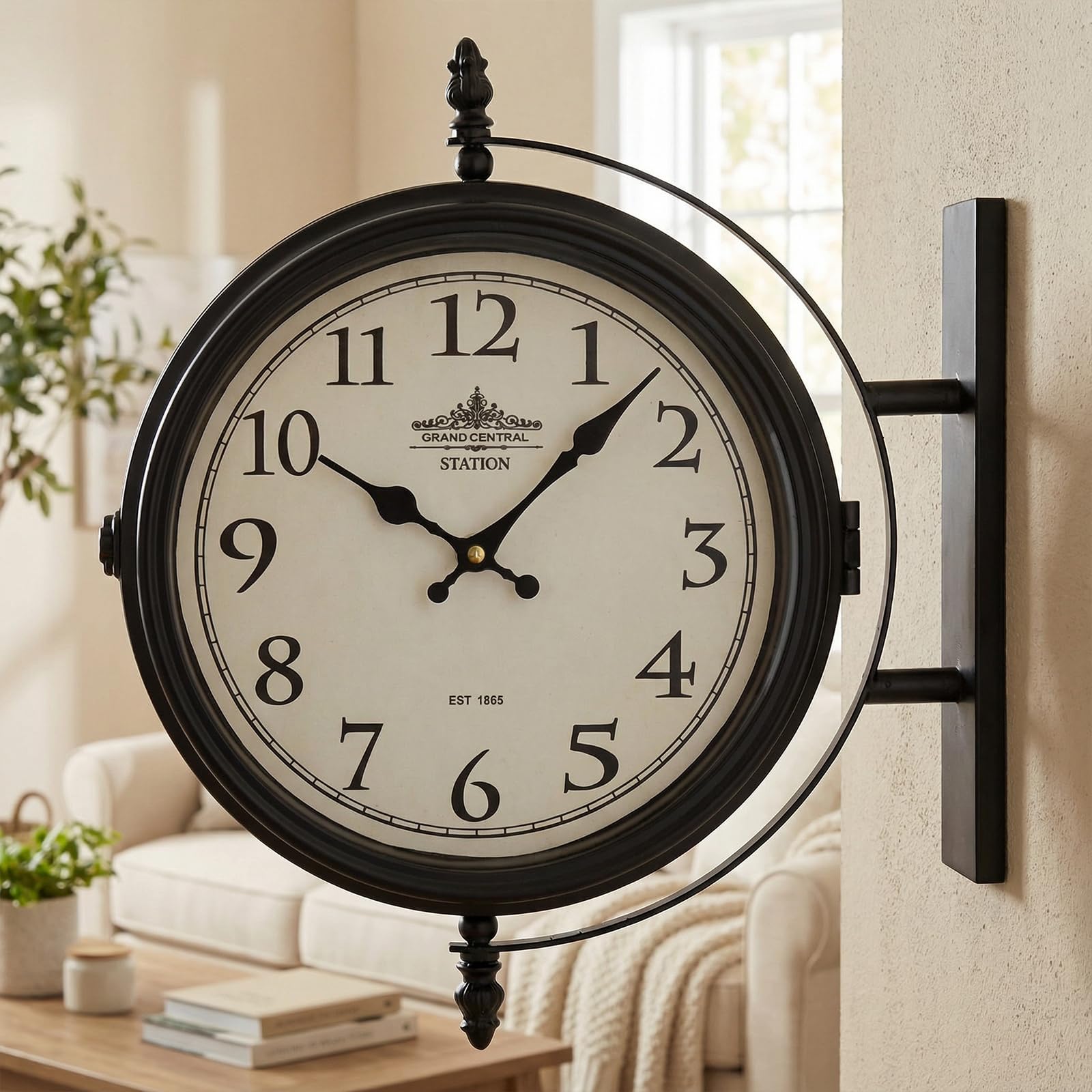 Amazon.com: Grand Central Station Double-Sided Wall Clock - Black