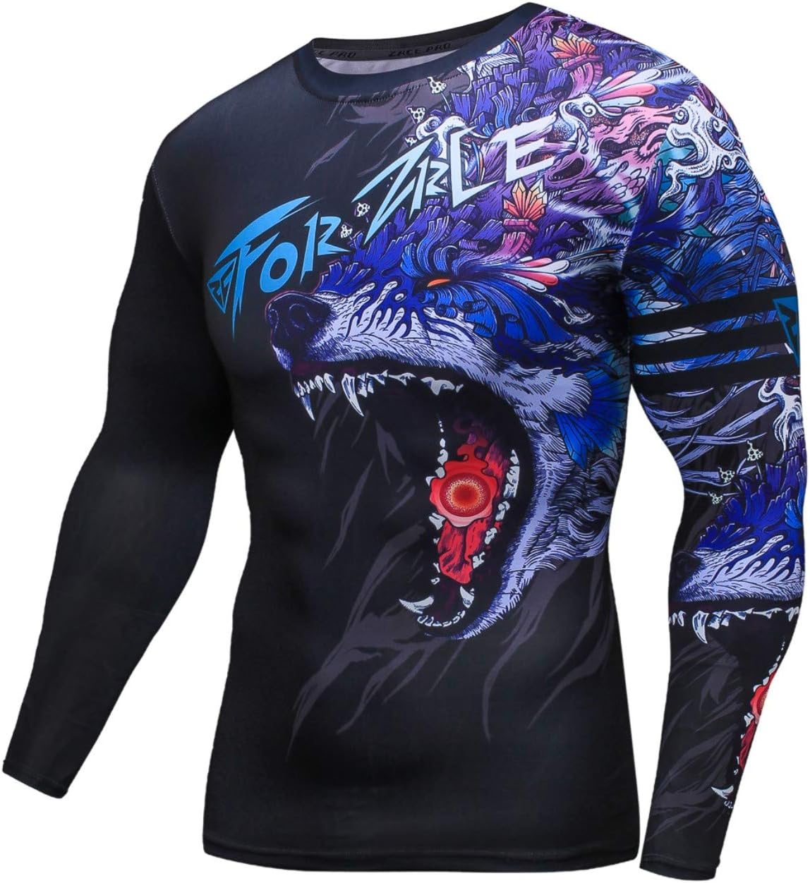 Red Plume Men’s 3D Printed Compression Long Sleeve T Shirts Top Tees