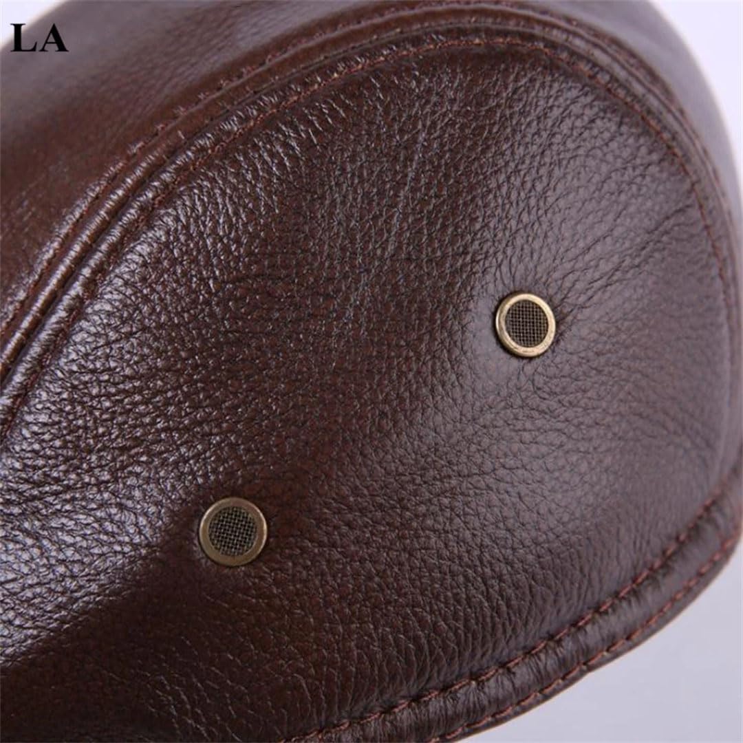 Boina clásica para hombre, de piel auténtica, para invierno, con pico de pato